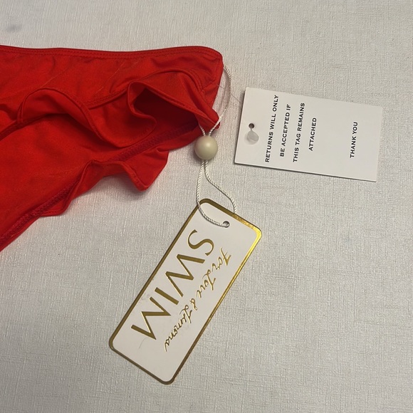 NWT For Love & Lemons Rodeo Ruffle Bikini Bottom Red - Picture 3 of 7